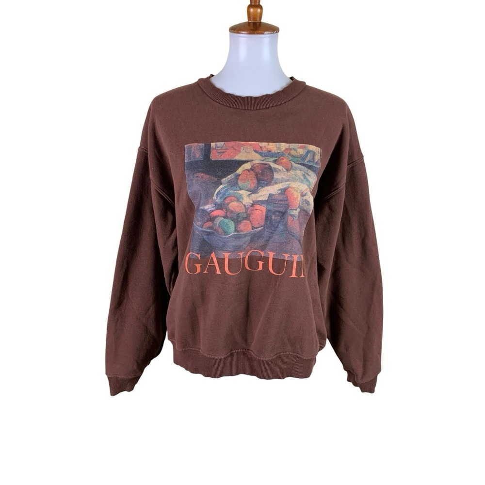 Urban Outfitters The National Gallery Gauguin Graphic Sweatshirt Brown Art M - Picture 2 of 4